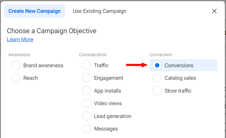 campaign objective in messenger