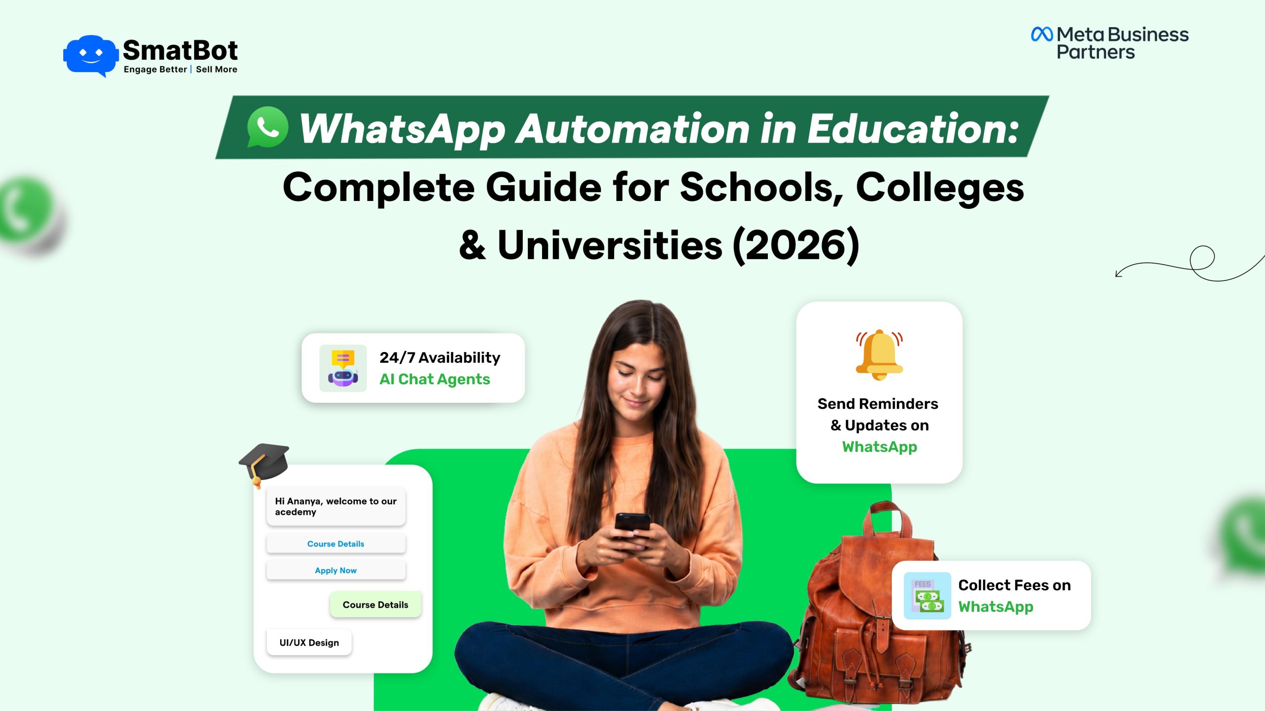 WhatsApp Automation in Education using AI Chatbots for student admissions